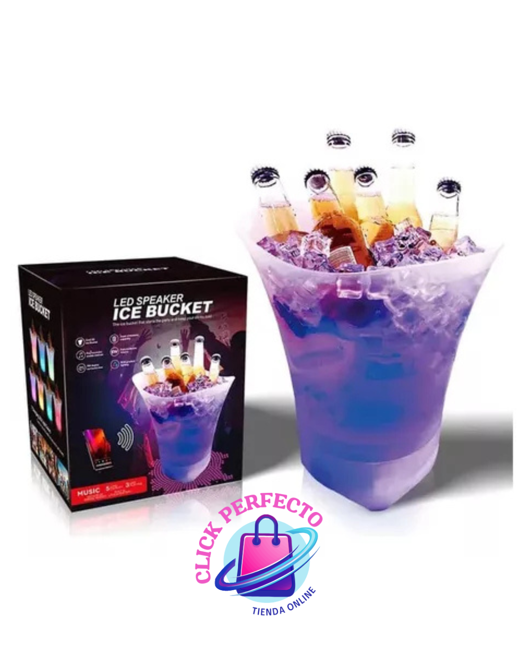 Hielera Parlante Cubetera Led Bluetooth